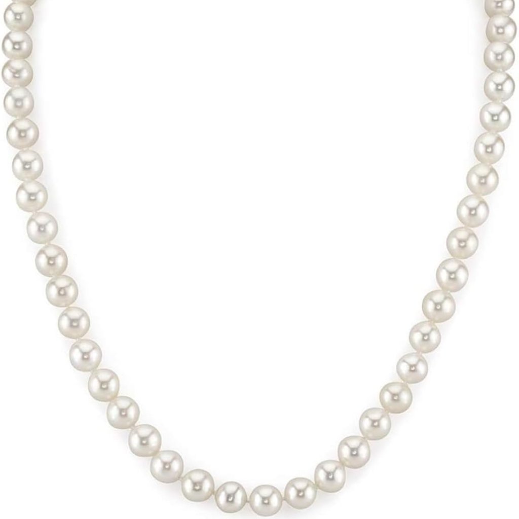 Real Pearl Necklace For Women Real White Freshwater Cultured Pearls Hypoalle
